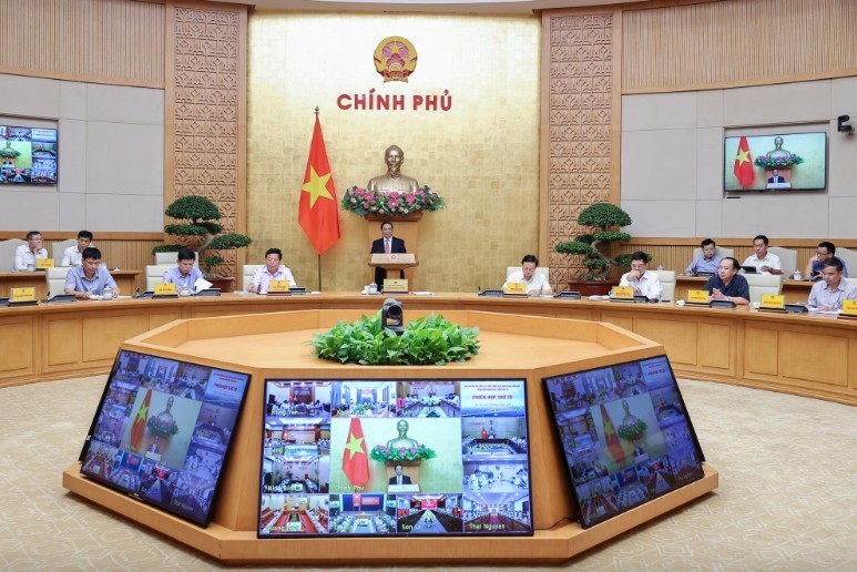 Phiên họp trực tuyến tới các địa phương. Ảnh: VGP/Nhật Bắc