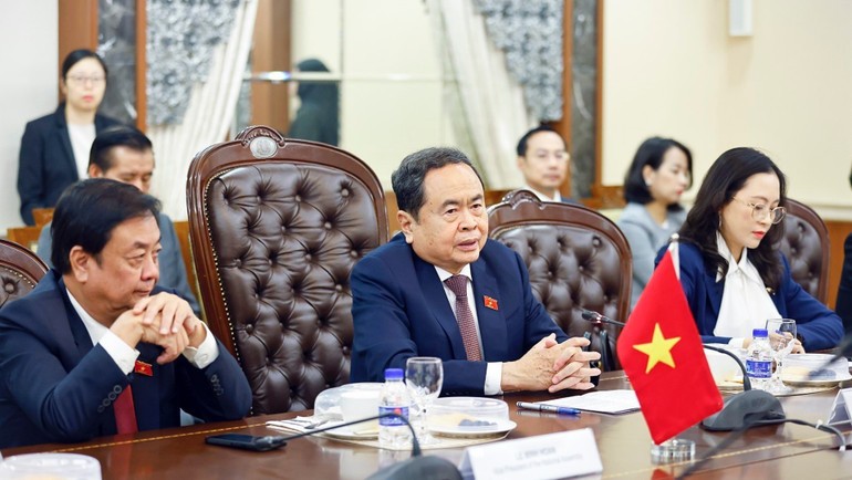 Chủ tịch Quốc hội Trần Thanh Mẫn phát biểu. Ảnh: Doãn Tấn.