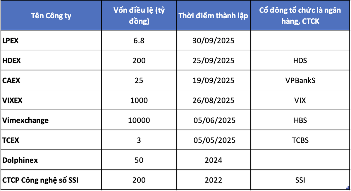 Quy mô các pháp nhân được thành lập liên quan đến tài sản mã hoá tính đến thời điểm hiện tại