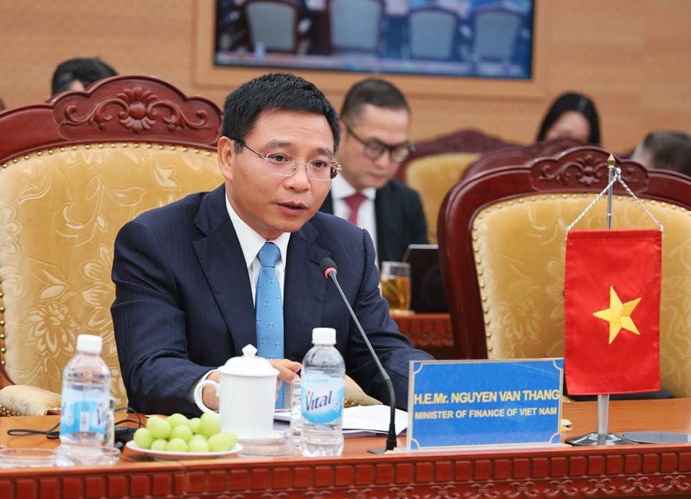 Bộ trưởng Nguyễn Văn Thắng phát biểu tại hội nghị. Ảnh: Mạnh Tuấn.