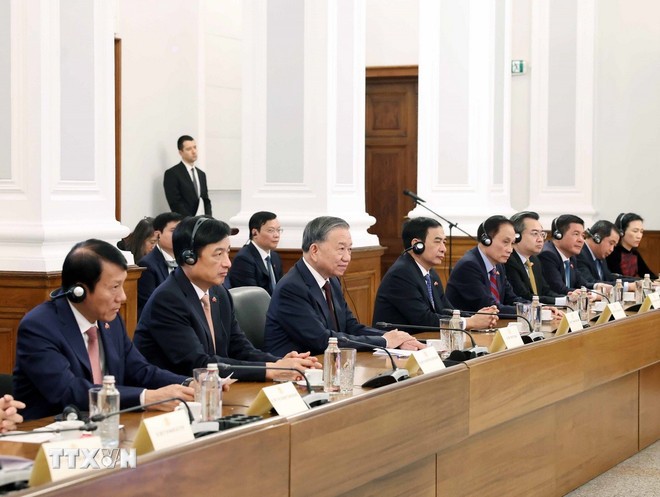 Tổng Bí thư Tô Lâm phát biểu. (Ảnh: Thống Nhất/TTXVN).