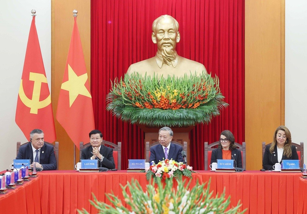 Các Trưởng đoàn đều cho rằng an ninh mạng không chỉ là công việc của Chính phủ, mà là trách nhiệm của tất cả mọi người và đoàn kết là lá chắn lớn nhất. Ảnh: Thống Nhất.