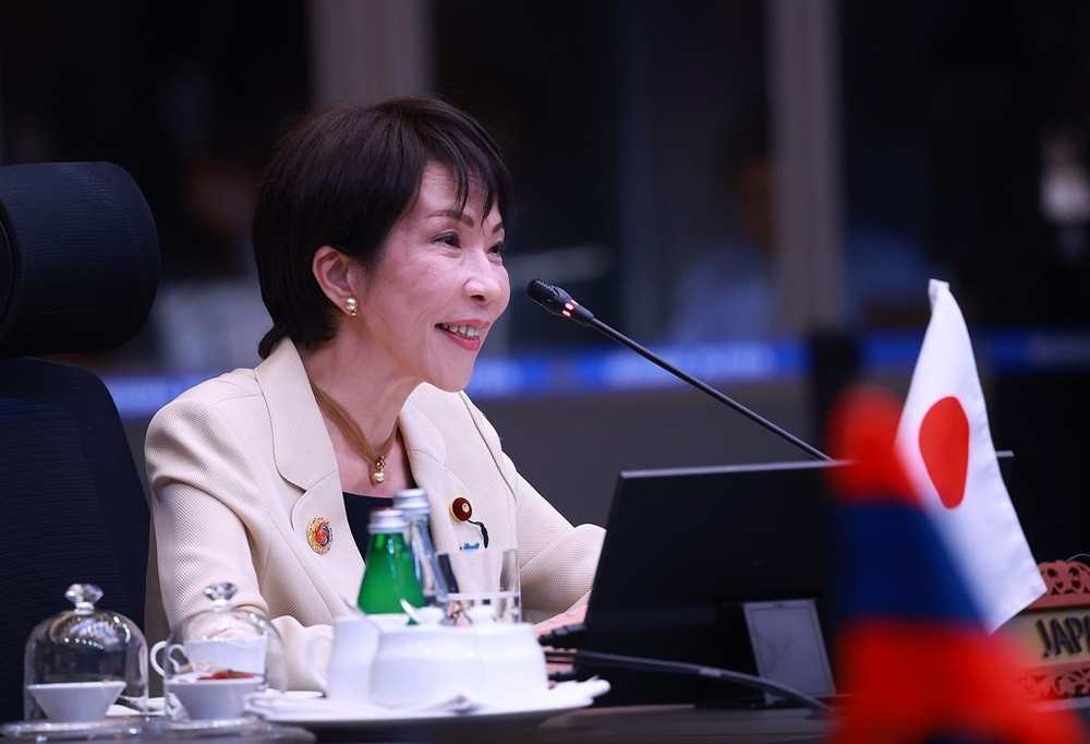 Thủ tướng Nhật Bản Takaichi Sanae phát biểu tại Hội nghị Cấp cao ASEAN - Nhật Bản lần thứ 28. Ảnh: Dương Giang-TTXVN.