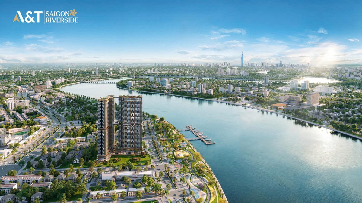 A&amp;T Saigon Riverside nằm ngay mặt tiền đường ven sông Sài Gòn, khu Đông Bắc TP.HCM với mức giá chỉ từ 52 triệu/m2