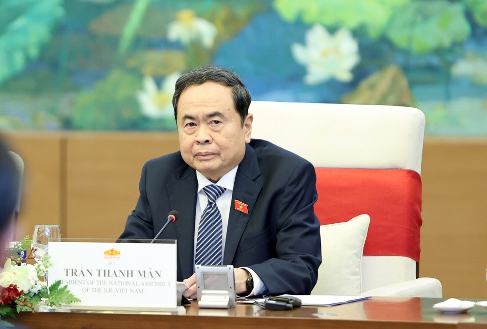 Chủ tịch Quốc hội Trần Thanh Mẫn phát biểu.