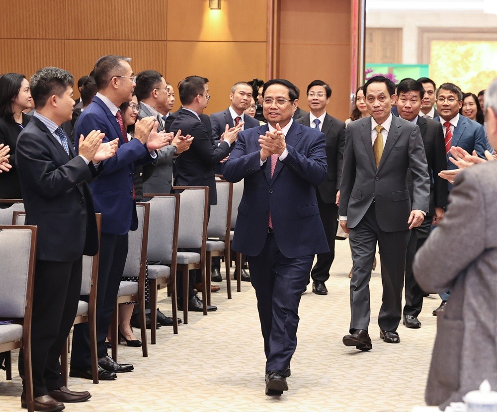 Ủy viên Bộ Chính trị, Thủ tướng Chính phủ Phạm Minh Chính dự Hội nghị tổng kết công tác năm 2025 và triển khai phương hướng, nhiệm vụ trọng tâm năm 2026 của ngành Ngoại giao - Ảnh: VGP/Nhật Bắc.