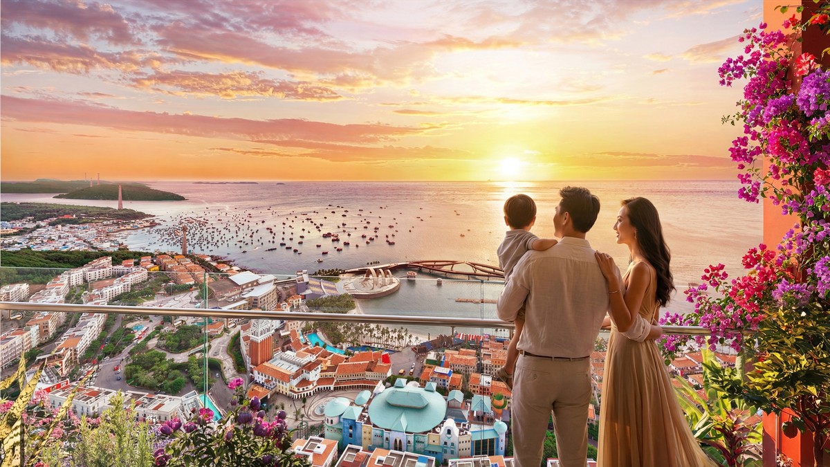 Phân khu The Sunset sở hữu tầm nhìn 360 độ bao trọn biển trời Nam đảo. Ảnh: Sun Group.