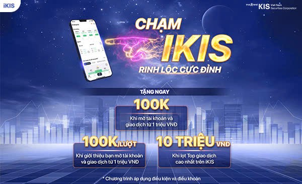 Với mỗi lượt giới thiệu bạn mở tài khoản tại KIS, nhà đầu tư sẽ nhận được quà tặng tiền mặt hấp dẫn.