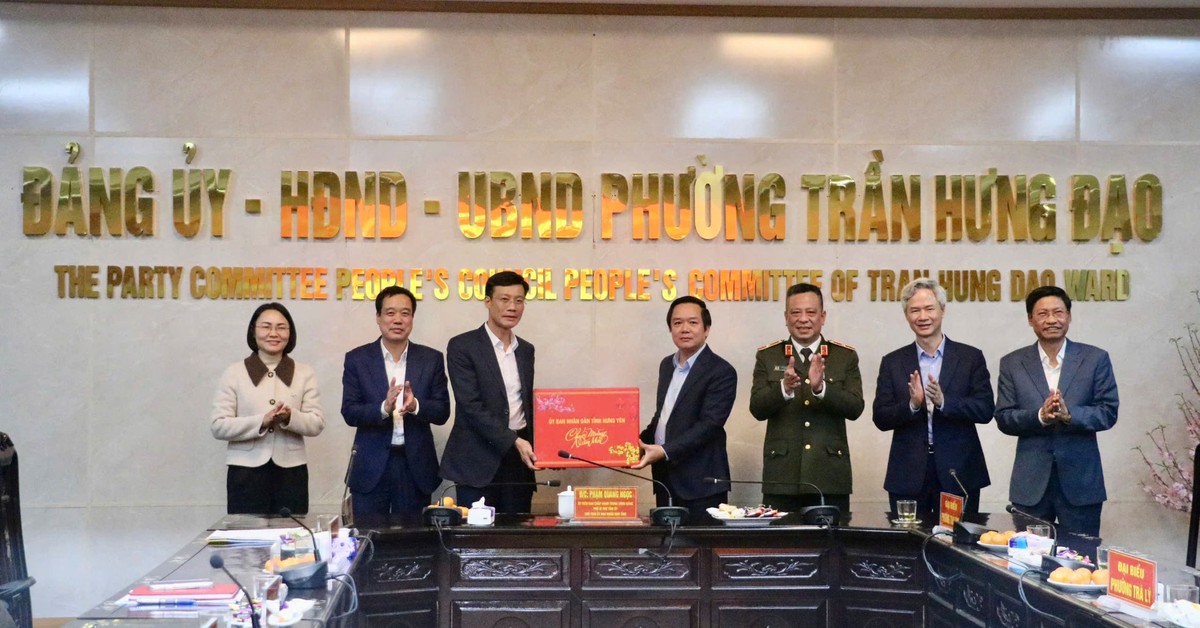 Chủ tịch UBND tỉnh tặng quà, chúc Tết cán bộ, đảng viên và Nhân dân phường Trần Hưng Đạo.