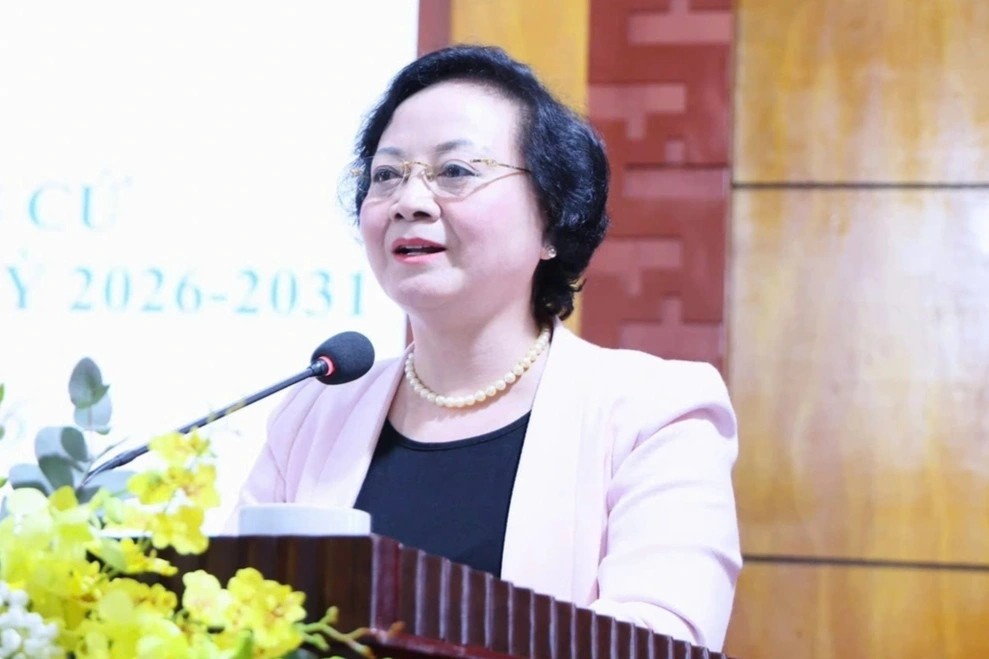 Phó thủ tướng Phạm Thị Thanh Trà phát biểu tại Hội nghị tiếp xúc cử tri với người ứng cử đại biểu Quốc hội khóa XVI thuộc đơn vị bầu cử số 01 tỉnh Lào Cai.