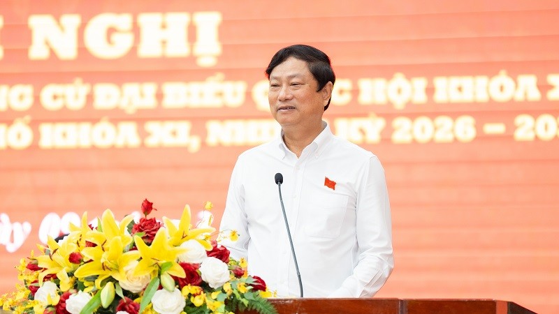 Ông Võ Văn Minh, Chủ tịch HĐND TP.HCM trình bày chương trình hành động trước cử tri