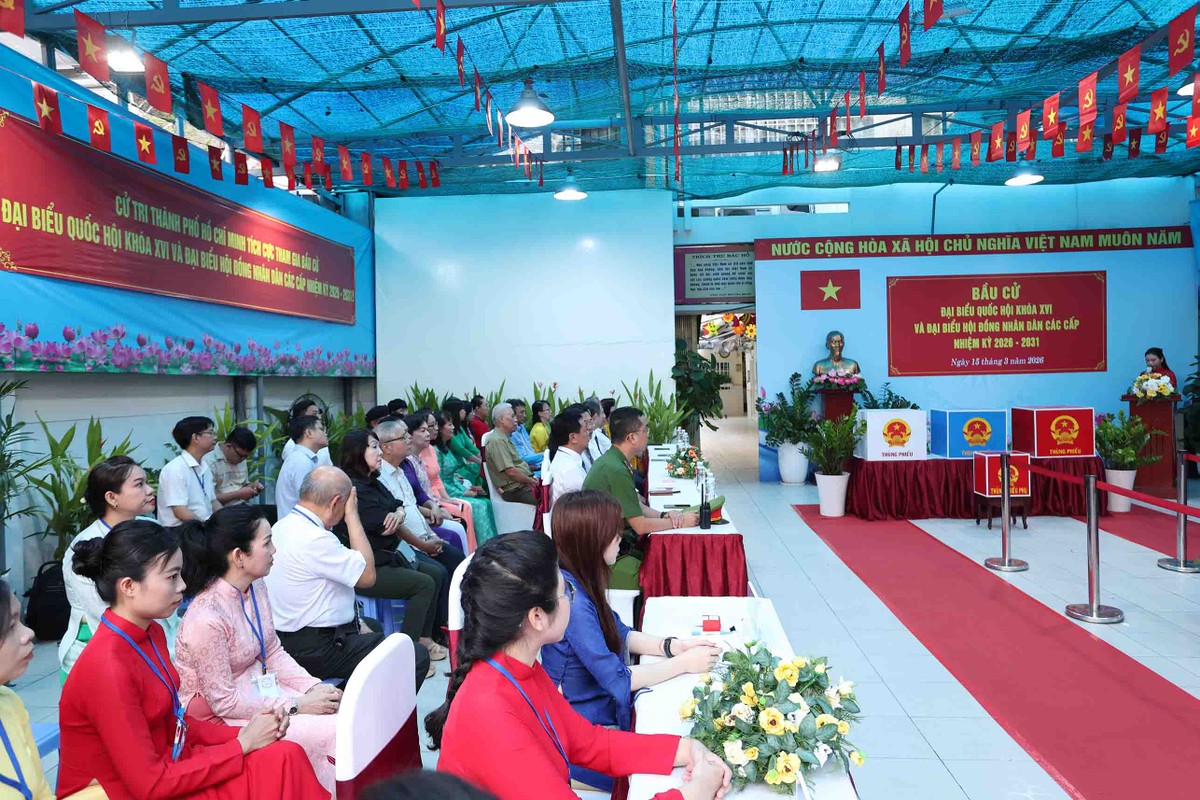 Quang cảnh điểm bầu cử.