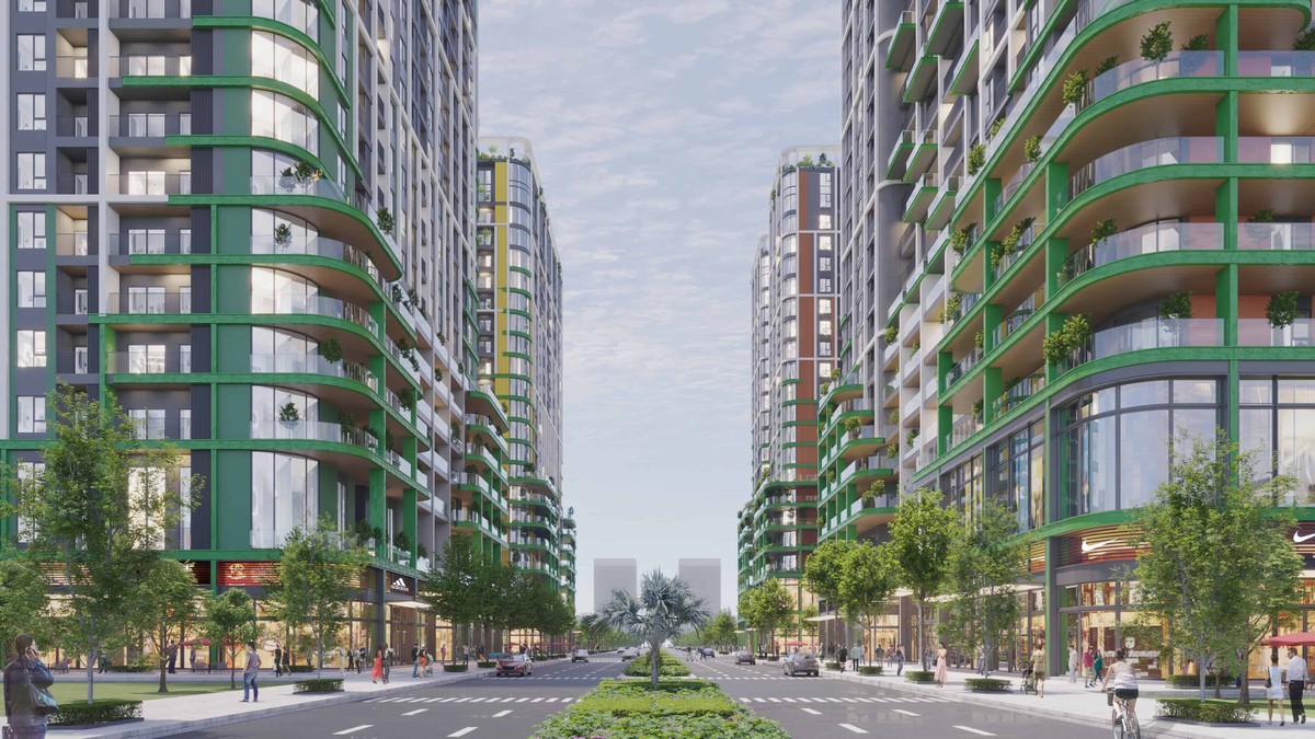 Hệ thống shophouse và hệ tiện ích nội khu tại khối đế kiến tạo nhịp sống thượng lưu.