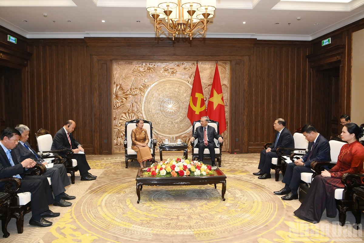 Quang cảnh cuộc tiếp tại Trụ sở Trung ương Đảng.