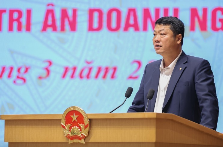 Ông Lê Ngọc Lâm, Tổng Giám đốc BIDV phát biểu tại Hội nghị - Ảnh VGP