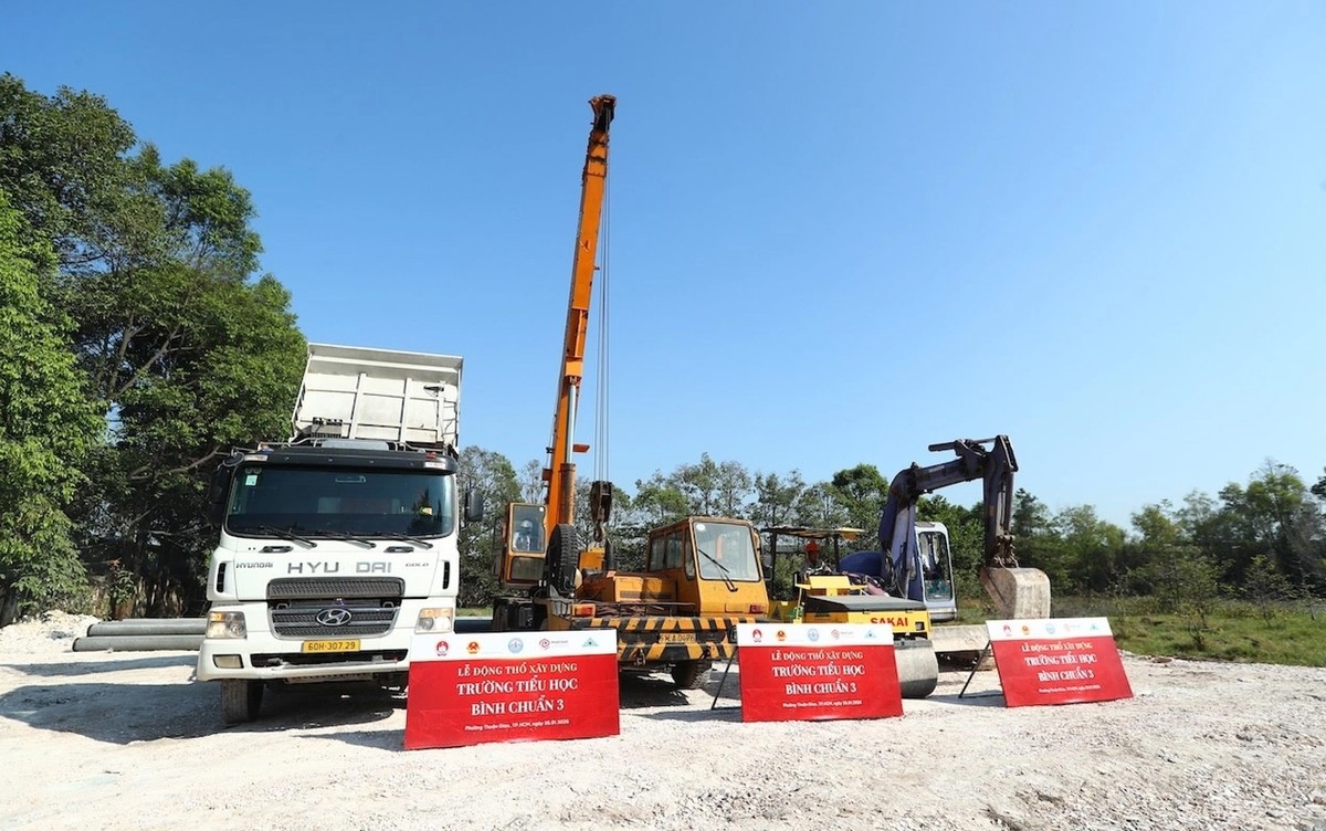 Một lễ khởi công xây trường học của một doanh nghiệp bất động sản TP.HCM.