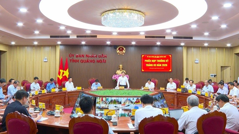 Lãnh đạo tỉnh Quảng Ngãi họp thường kỳ UBND tỉnh nhằm đánh giá tình hình thực hiện nhiệm vụ phát triển kinh tế - xã hội, quốc phòng, an ninh tháng 3 và quý I/2026 vào ngày 8/4.
