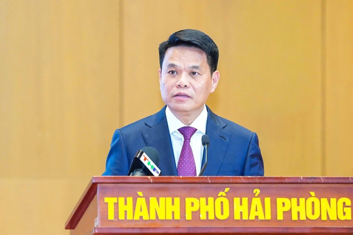Ông Lê Ngọc Châu, Bí thư Thành ủy Hải Phòng phát biểu nhận nhiệm vụ.