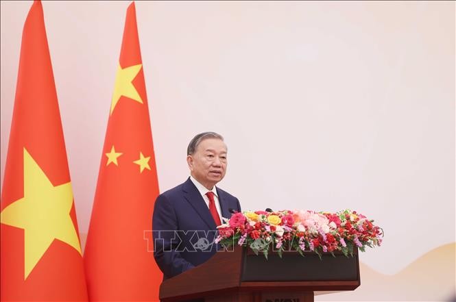 Tổng Bí thư, Chủ tịch nước Tô Lâm phát biểu tại cuộc gặp - Ảnh: TTXVN