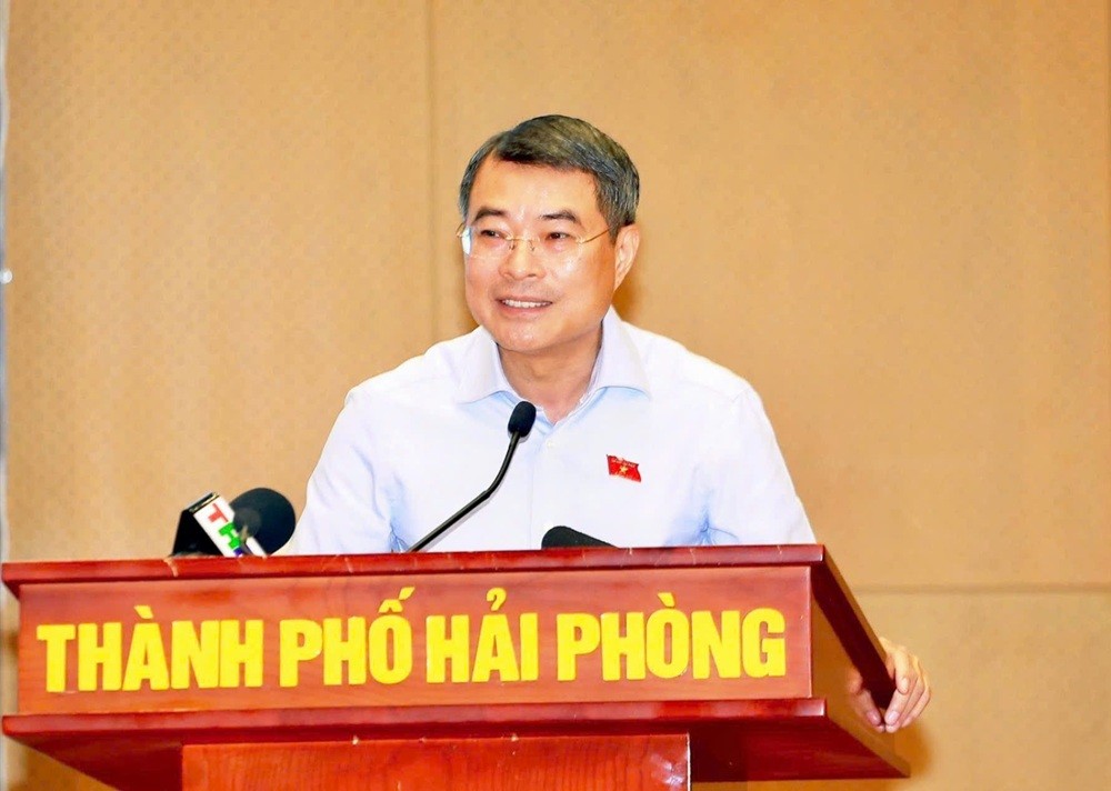 Thủ tướng Chính phủ Lê Minh Hưng phát biểu tại buổi tiếp xúc cử tri thành phố Hải Phòng sau Kỳ họp thứ nhất, Quốc hội khoá XVI