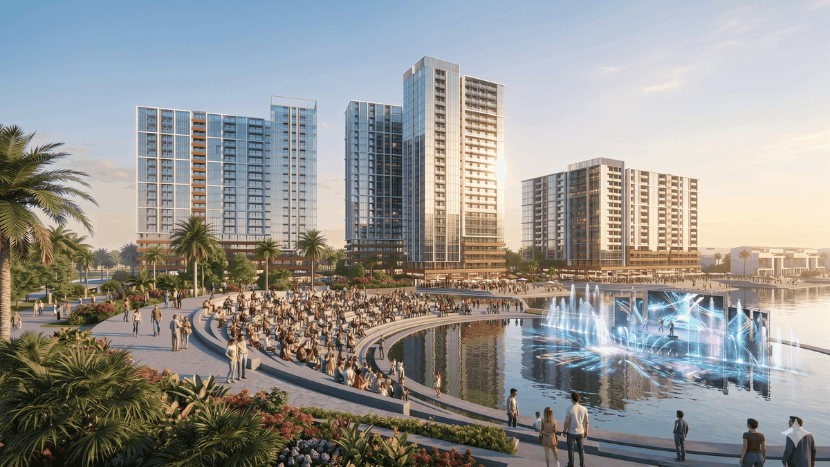 Phối cảnh Festival Island tại Charmora City By Sun Group