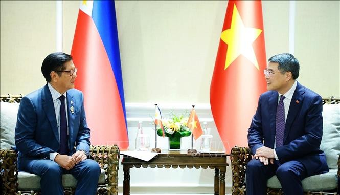 Thủ tướng Chính phủ Lê Minh Hưng gặp Tổng thống Philippines Ferdinand Romualdez Marcos Jr bên lề Hội nghị Cấp cao ASEAN lần thứ 48 tại Cebu, Philippines hồi đầu tháng 5 vừa qua.
