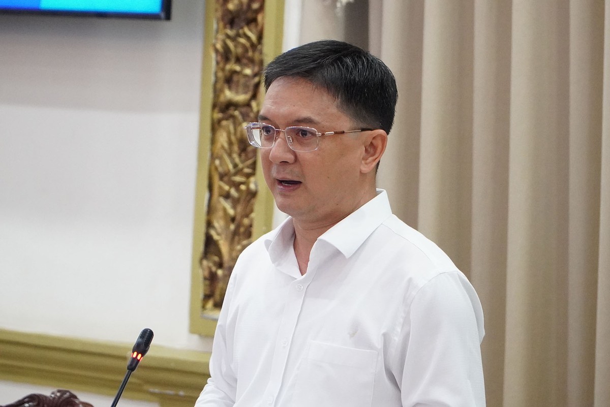 Ông Nguyễn Mạnh Cường, Phó chủ tịch UBND TP.HCM phát biểu tại hội nghị. Ảnh: LV.