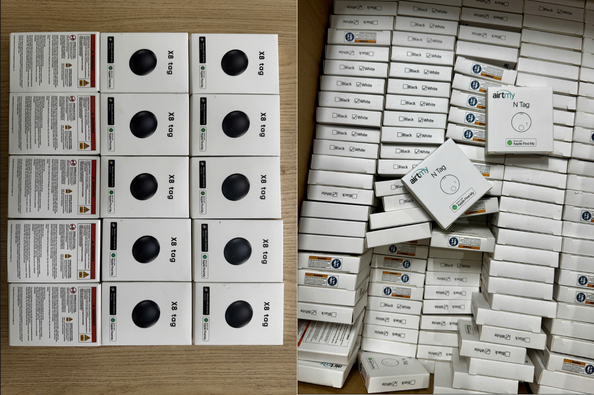 Thiết bị định vị có dấu hiệu giả mạo nhãn hiệu Apple bị lực lượng chức năng phát hiện và tạm giữ. Thiết bị định vị có dấu hiệu giả mạo nhãn hiệu Apple bị lực lượng chức năng phát hiện và tạm giữ.