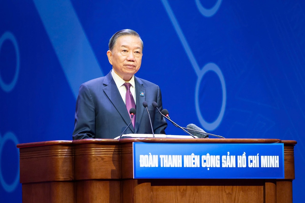 Tổng Bí thư, Chủ tịch nước Tô Lâm phát biểu tại Đại hội đại biểu toàn quốc Đoàn Thanh niên cộng sản Hồ Chí Minh lần thứ XIII. Ảnh: VGP/ Nhật Bắc