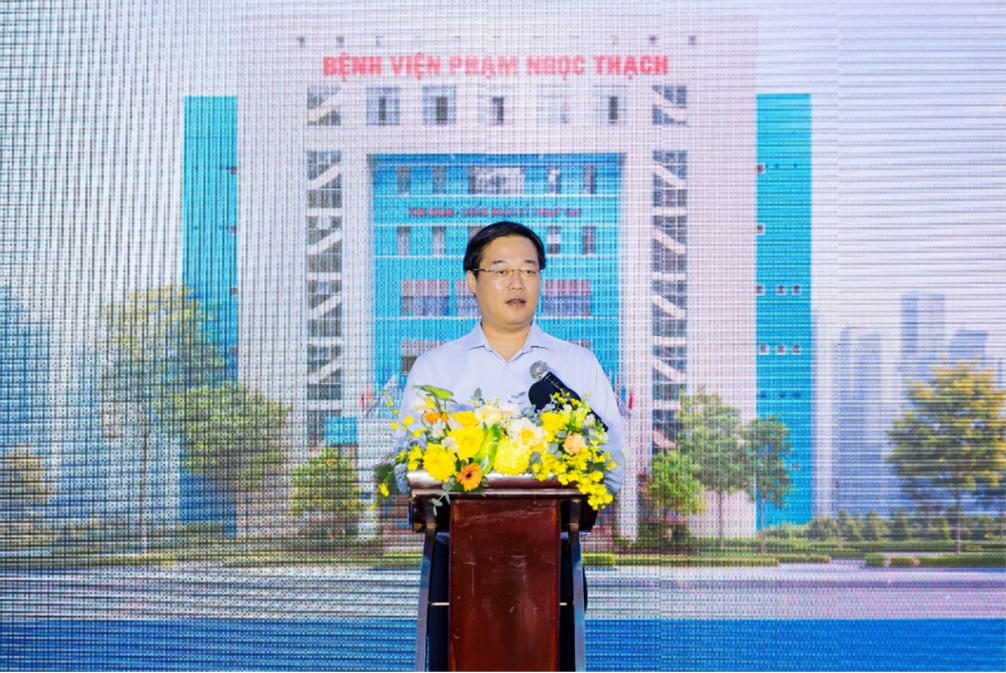 Ông Lê Quốc Phong, Ủy viên Trung ương Đảng, Phó Bí thư Thường trực Thành ủy TP.HCM phát biểu tại buổi lễ. Ông Lê Quốc Phong, Ủy viên Trung ương Đảng, Phó Bí thư Thường trực Thành ủy TP.HCM phát biểu tại buổi lễ.