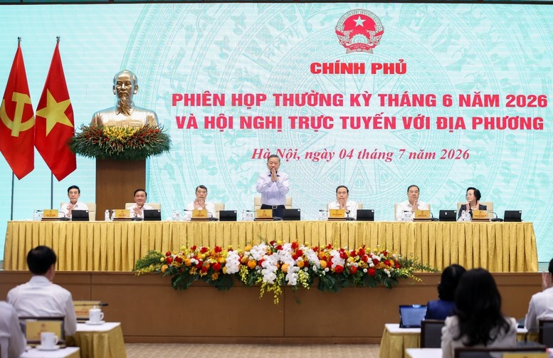 Tổng Bí thư, Chủ tịch nước Tô Lâm đã tới tham dự Phiên họp thường kỳ Chính phủ tháng 6/2026 và Hội nghị Chính phủ với các địa phương (Ảnh: VGP)