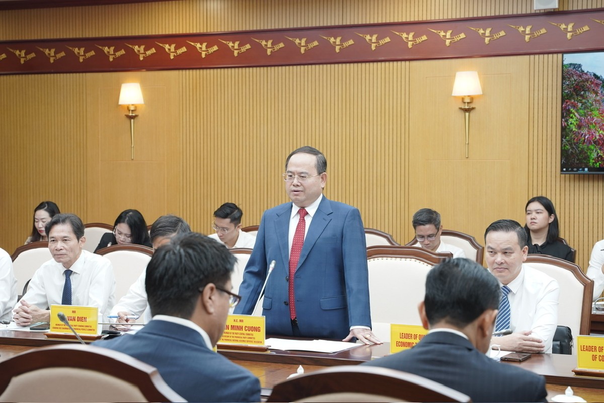 Ông Quản Minh Cường, Bí thư Tỉnh uỷ Quảng Ninh phát biểu.