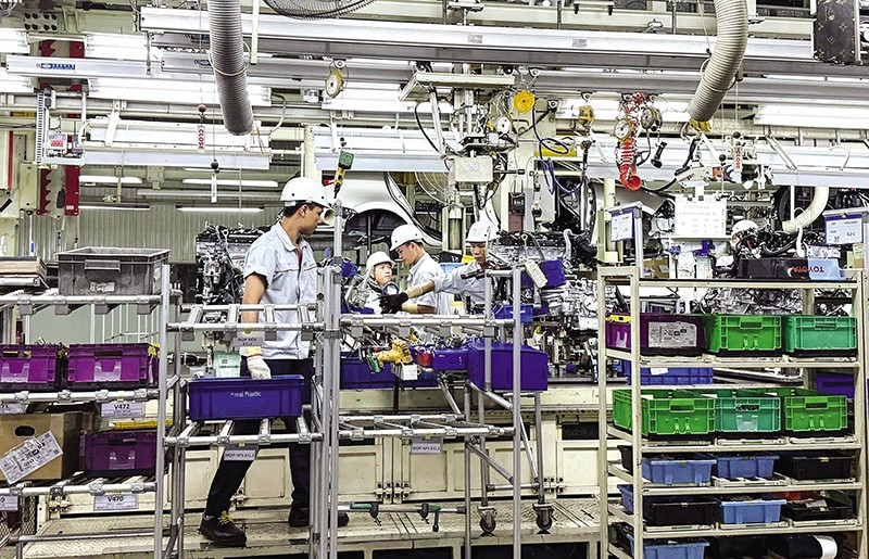 Dây chuyền sản xuất, lắp ráp trong Nhà máy ô tô Honda tại Việt Nam. Ảnh: Đức Thanh