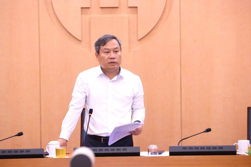 Chủ tịch UBND TP. Hà Nội Vũ Đại Thắng phát biểu tại cuộc họp. Chủ tịch UBND TP. Hà Nội Vũ Đại Thắng phát biểu tại cuộc họp.