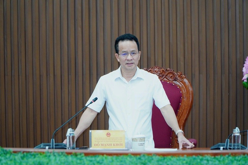 Ông Đỗ Mạnh Khởi phát biểu tại buổi làm việc. Ông Đỗ Mạnh Khởi phát biểu tại buổi làm việc.