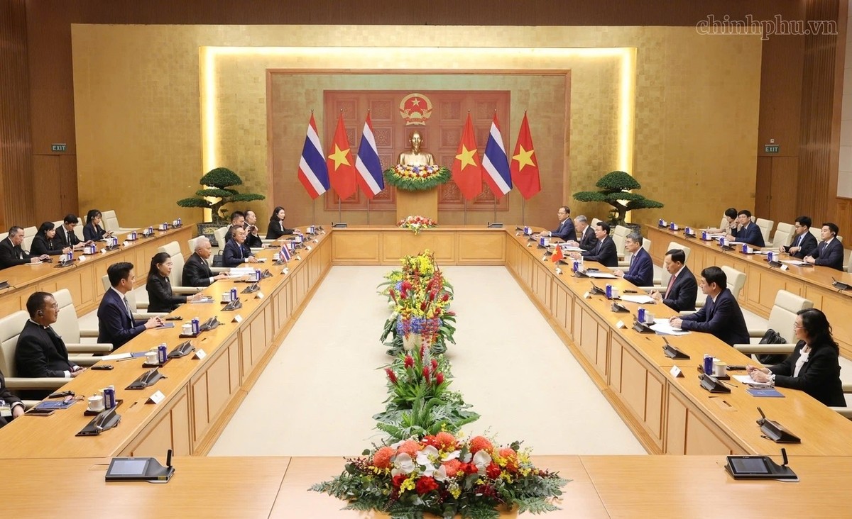 Hai Lãnh đạo tin tưởng với quyết tâm chính trị cao và sự phối hợp chặt chẽ giữa các cơ quan của hai nước, quan hệ Đối tác Chiến lược toàn diện Việt Nam - Thái Lan sẽ tiếp tục phát triển ngày càng thực chất, hiệu quả - Ảnh: VGP/Nhật Bắc