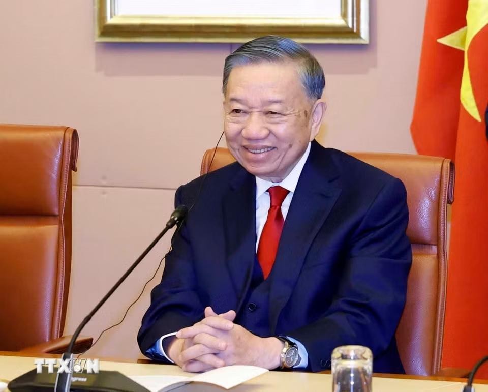 Tổng Bí thư, Chủ tịch nước Tô Lâm phát biểu tại hội đàm. (Ảnh: Thống Nhất/TTXVN) Tổng Bí thư, Chủ tịch nước Tô Lâm phát biểu tại hội đàm. (Ảnh: Thống Nhất/TTXVN)