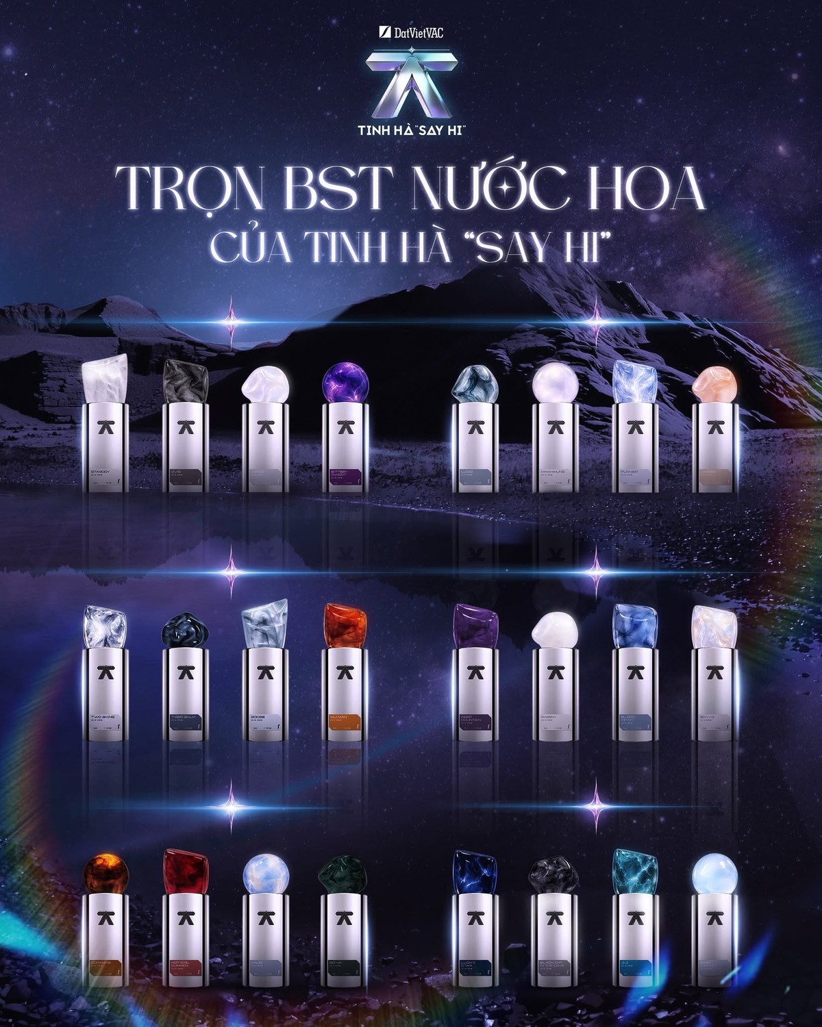 BST nước hoa Tinh Hà “Say Hi” với concept, thiết kế và mùi hương riêng đại diện cho các Anh Trai