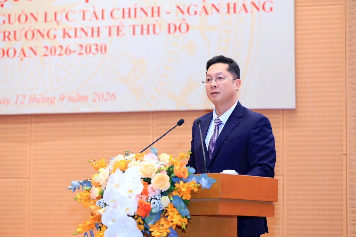 Giám đốc Sở Tài chính Hà Nội Nguyễn Ngọc Tú phát biểu tại hội nghị.