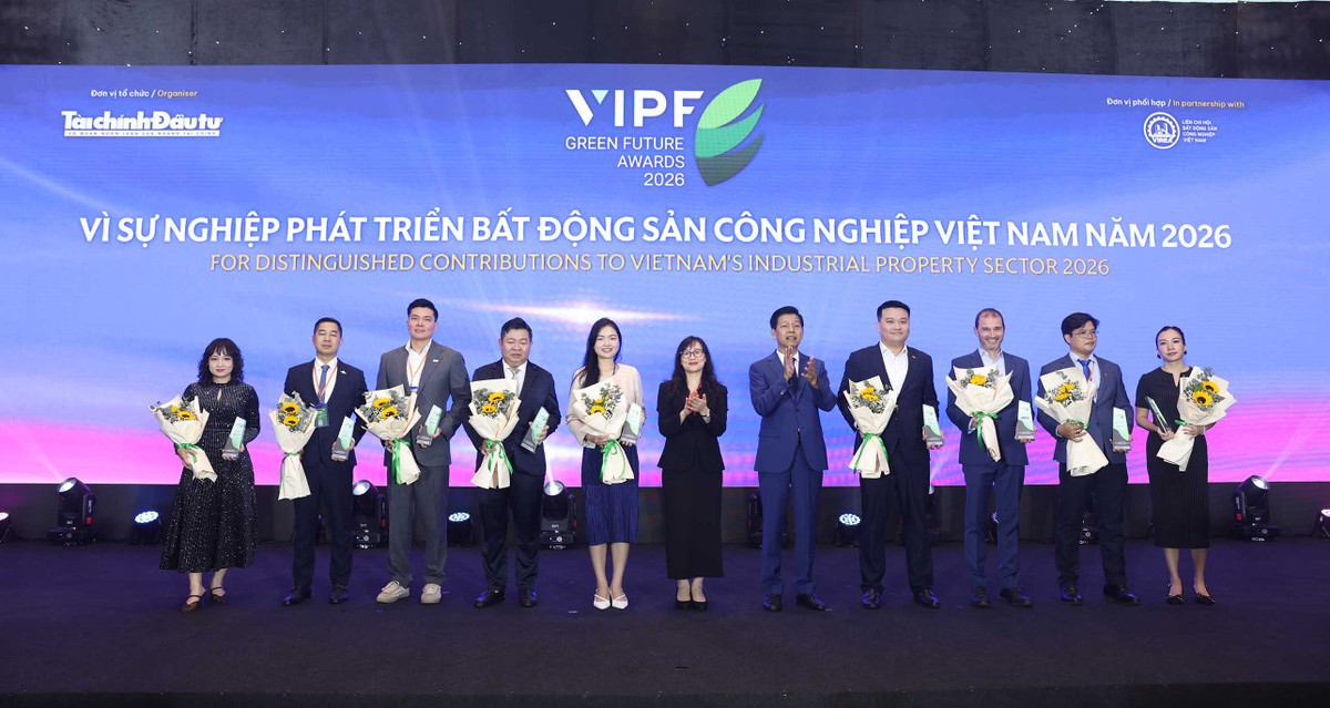 Các doanh nghiệp nhận vinh danh Vì sự nghiệp phát triển bất động sản công nghiệp Việt Nam năm 2026.