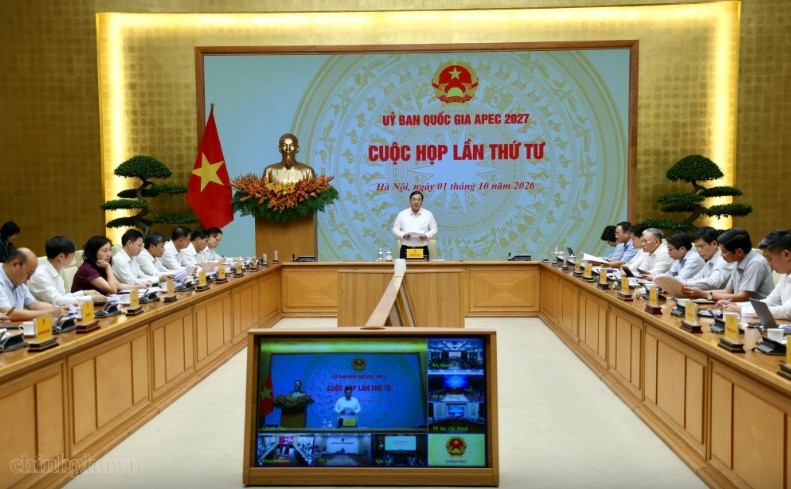 Phó Thủ tướng Thường trực Chính phủ Phạm Gia Túc, Chủ tịch Ủy ban Quốc gia APEC 2027 chủ trì cuộc họp lần thứ tư của Ủy ban Quốc gia APEC 2027 - Ảnh: chinhphu.vn