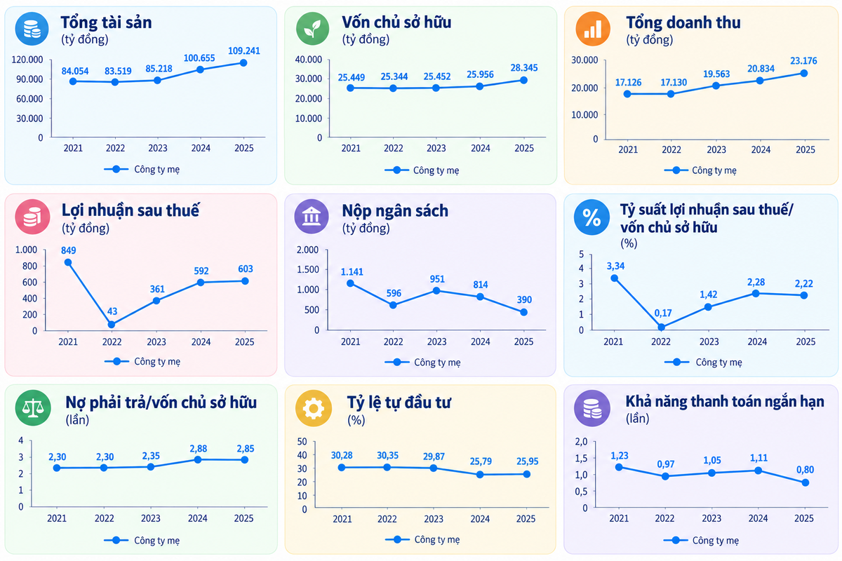 Các chỉ số hoạt động của EVNNPT giai đoạn 2021-2025. Nguồn: Đề án tái cấu trúc EVN.