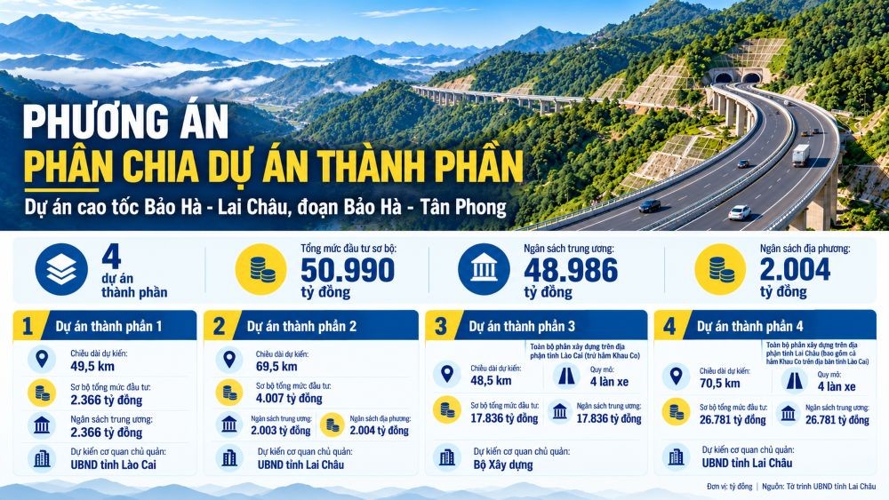 Phương án phân chia dự án thành phần.