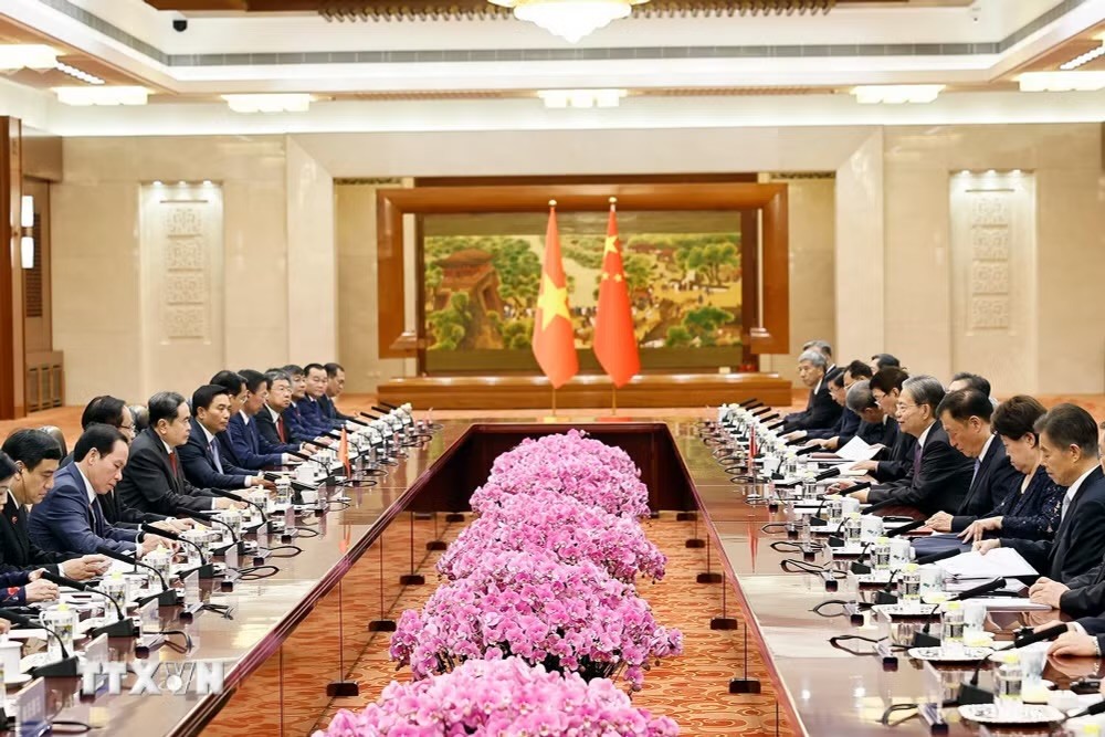 Chủ tịch Quốc hội Trần Thanh Mẫn hội đàm với Ủy viên trưởng Ủy ban thường vụ Đại hội Đại biểu Nhân dân toàn quốc Trung Quốc Triệu Lạc Tế và đồng chủ trì Phiên họp lần thứ 2 Ủy ban hợp tác giữa Quốc hội Việt Nam và Nhân đại toàn quốc Trung Quốc. Ảnh: Doãn Tấn/TTXVN Chủ tịch Quốc hội Trần Thanh Mẫn hội đàm với Ủy viên trưởng Ủy ban thường vụ Đại hội Đại biểu Nhân dân toàn quốc Trung Quốc Triệu Lạc Tế và đồng chủ trì Phiên họp lần thứ 2 Ủy ban hợp tác giữa Quốc hội Việt Nam và Nhân đại toàn quốc Trung Quốc. Ảnh: Doãn Tấn/TTXVN