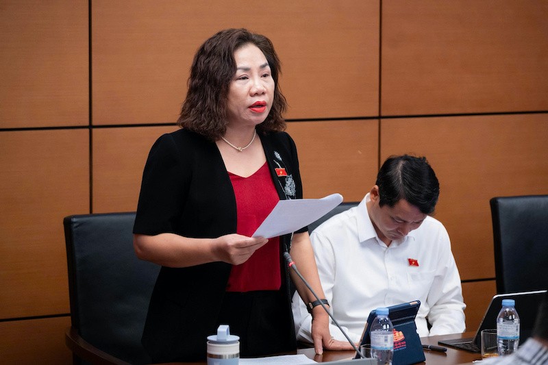 Đại biểu Trần Thị Hiền tham gia thảo luận tổ.