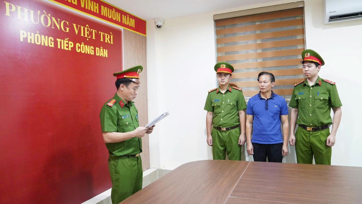 Ông Đinh Thanh Tùng, Chủ tịch UBND xã Hợp Kim bị khởi tố, bắt tạm giam. Ảnh: CAPT