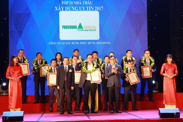 PHC đạt Top 5 nhà thầu xây dựng uy tín 2017 ảnh 1