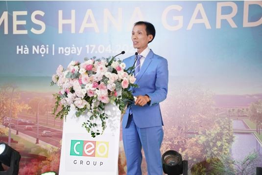 Tiến sĩ, Luật sư Đoàn Văn Bình - Chủ tịch CEO Group phát biểu tại Lễ khởi công Dự án Khu đô thị mới CEOHomes Hana Garden.