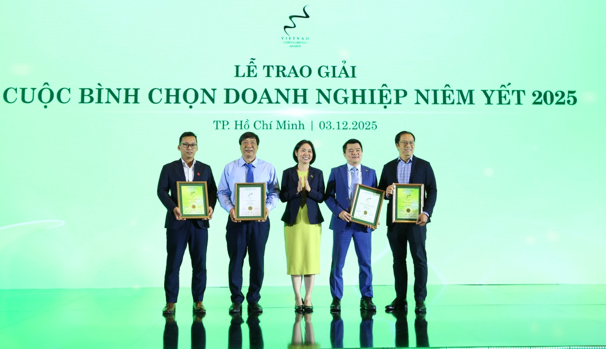 4 doanh nghiệp đạt giải Tiến bộ vượt trội năm nay (Ảnh: Lê Toàn)