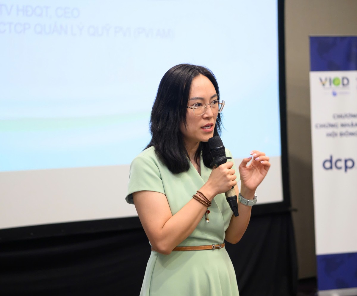 Bà Trịnh Quỳnh Giao, Thành viên HĐQT, CEO PVI AM chia sẻ. Bà Trịnh Quỳnh Giao, Thành viên HĐQT, CEO PVI AM chia sẻ.